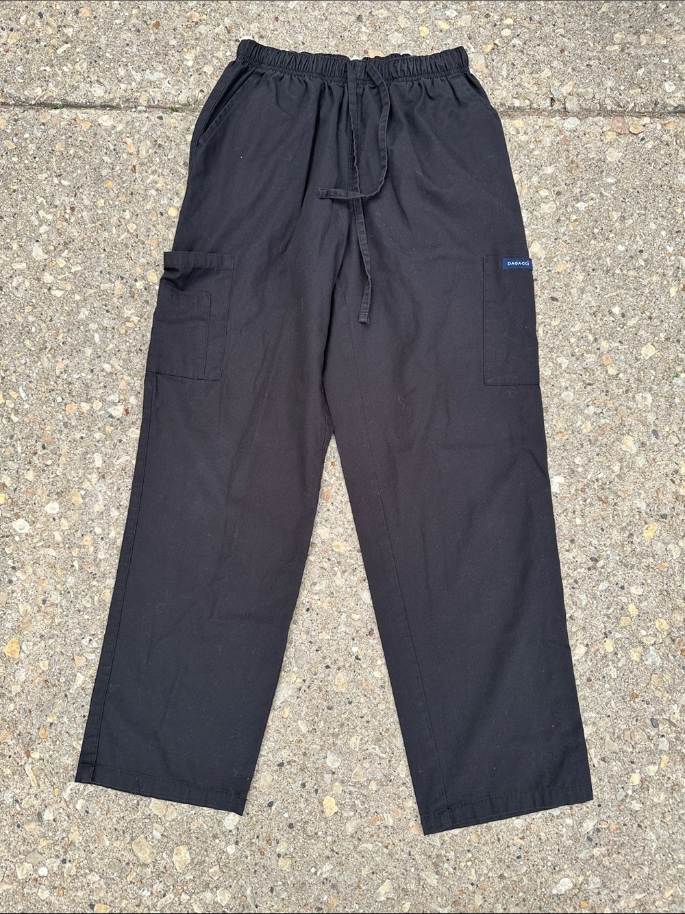 Black Cargo Drawstring Unisex Scrubs